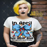 Load image into Gallery viewer, AUTISM WE WEAR BLUE BOW READY TO PRESS