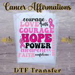 Load image into Gallery viewer, BREAST CANCER AFFIRMATIONS READY TO PRESS TRANSFER