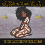 Load image into Gallery viewer, BLACK WOMEN AFFIRMATION EMBROIDERY DESIGN
