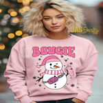 Load image into Gallery viewer, BOUGIE PINK SNOWMAN READY TO PRESS TRANSFER