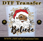 Load image into Gallery viewer, BLACK SANTA BELIEVE READY TO PRESS TRANSFER