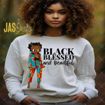 Load image into Gallery viewer, BETTY BLACK BLESSED BEAUTIFUL SHIRT