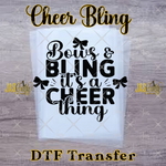 Load image into Gallery viewer, BOWS AND BLING IT'S A CHEER THING READY TO PRESS TRANSFER