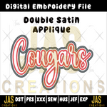 Load image into Gallery viewer, DOUBLE SATIN COUGARS APPLIQUE DIGITAL FILE