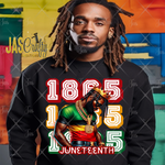 Load image into Gallery viewer, JUNETEENTH 1865 MALE DREAD HEAD READY TO PRESS TRANSFER