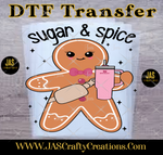 Load image into Gallery viewer, SUGAR AND SPICE GINGERBREAD STANLEY READY TO PRESS TRANSFER