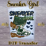 Load image into Gallery viewer, SNEAKER GIRL FOREST GREEN READY TO PRESS TRANSFER