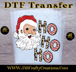 Load image into Gallery viewer, SANTA HO HO HO ANIMAL STRIPES READY TO PRESS TRANSFER