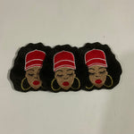 Load image into Gallery viewer, CURLY HAIR LADY WITH HAT PATCH