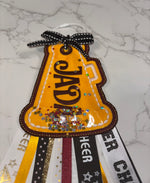 Load image into Gallery viewer, Megaphone Bag Tag Embroidery Digital File for Cheerleaders