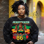 Load image into Gallery viewer, JUNETEENTH 1865 FEMALE DREAD HEAD READY TO PRESS TRANSFER