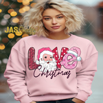 Load image into Gallery viewer, LOVE PINK SANTA READY TO PRESS TRANSFER