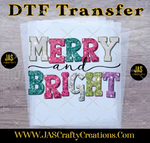 Load image into Gallery viewer, MERRY AND BRIGHT READY TO PRESS TRANSFER