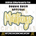 Load image into Gallery viewer, DOUBLE SATIN MUSTANGS APPLIQUE DIGITAL FILE