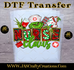 Load image into Gallery viewer, MEAN GREEN GUY NURSE CLAUS READY TO PRESS TRANSFER