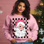 Load image into Gallery viewer, SANTA PINK CHECKERED READY TO PRESS TRANSFER