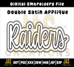 Load image into Gallery viewer, DOUBLE SATIN RAIDERS APPLIQUE DIGITAL FILE