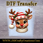 Load image into Gallery viewer, FAUX YARN GIRL REINDEER READY TO PRESS TRANSFER