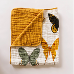 Load image into Gallery viewer, BUTTERFLY COTTON MUSLIN BABY QUILT