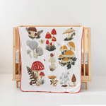Load image into Gallery viewer, MUSHROOM COTTON MUSLIN BABY QUILT