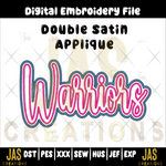 Load image into Gallery viewer, DOUBLE SATIN WARRIORS APPLIQUE DIGITAL FILE