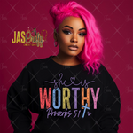 Load image into Gallery viewer, SHE IS WORTHY READY TO PRESS TRANSFER