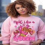 Load image into Gallery viewer, FIGHT LIKE A QUEEN BREAST CANCER SHIRT