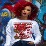 Load image into Gallery viewer, SNEAKER GIRL RED WHITE READY TO PRESS TRANSFER