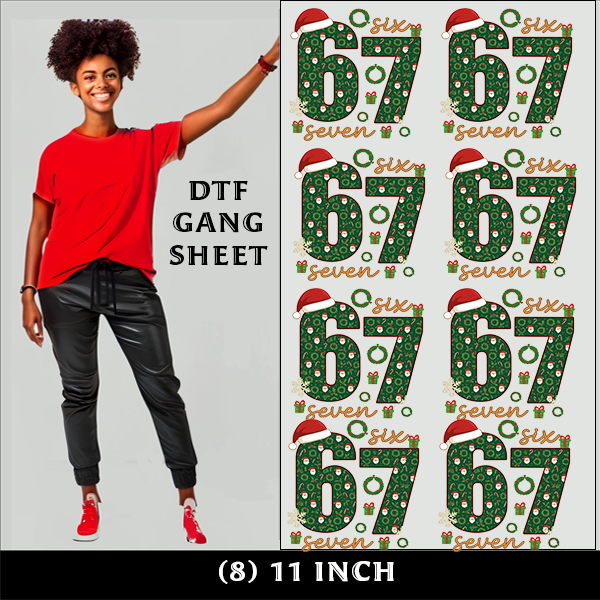 SIX SEVEN CHRISTMAS DTF GANG SHEET