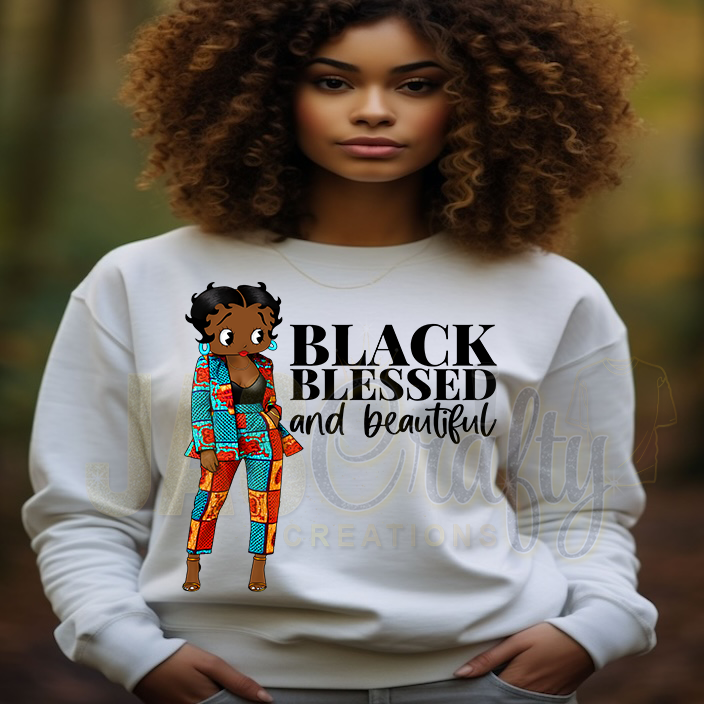 BETTY BLACK BEAUTIFUL BLESSED READY TO PRESS TRANSFER