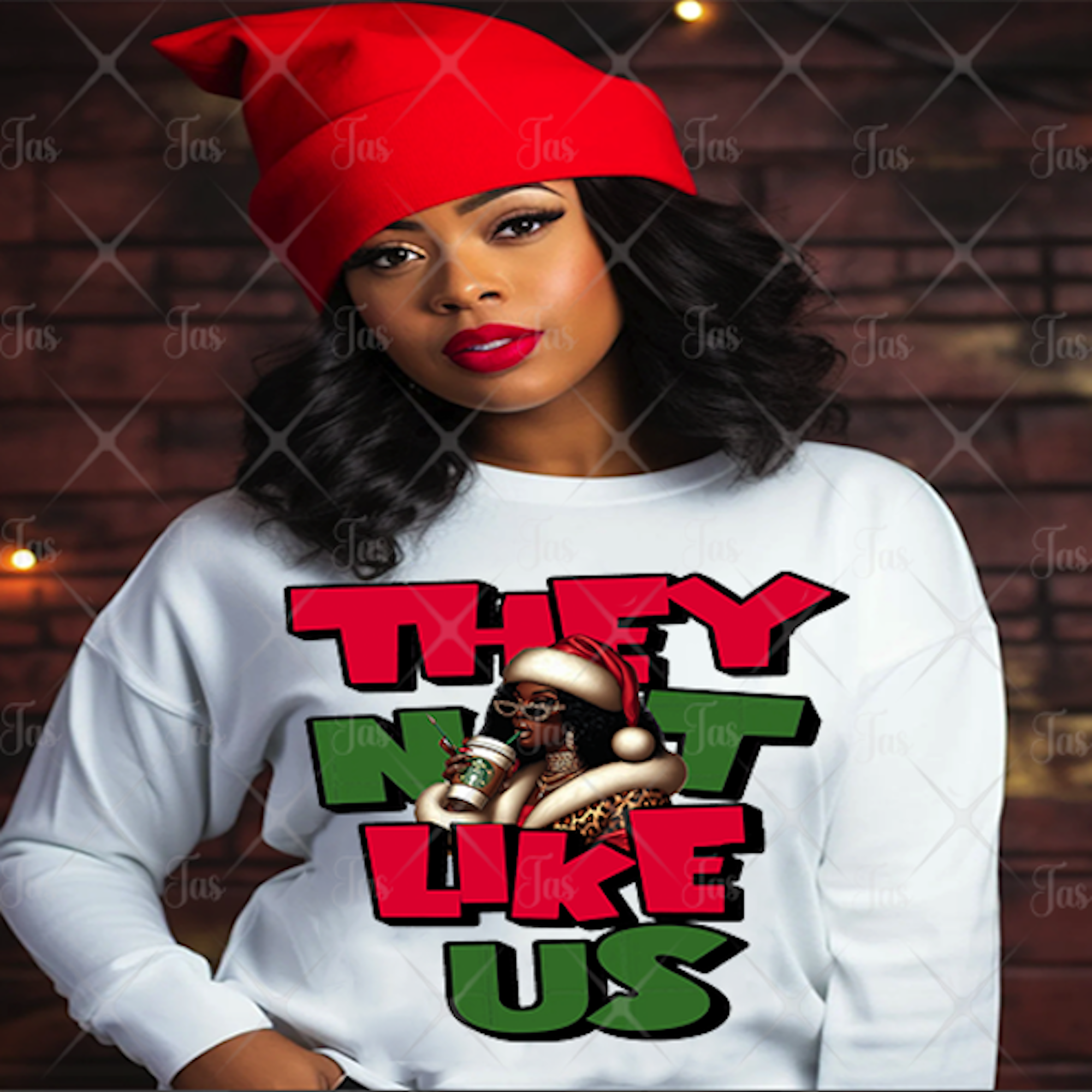 STYLISH MS CLAUS THEY NOT LIKE US SHIRT