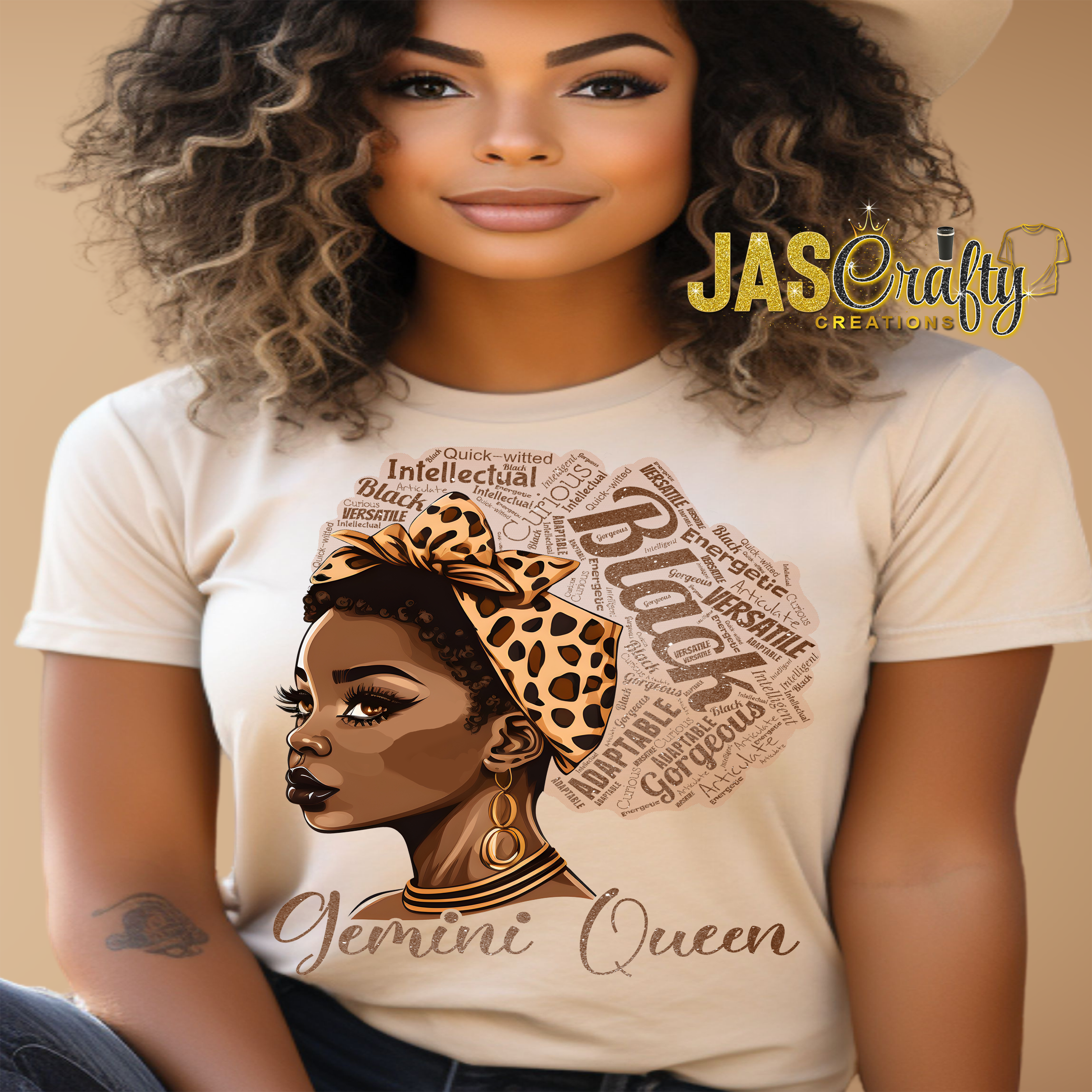 BLACK QUEEN GEMINI TSHIRT