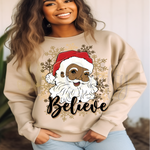 Load image into Gallery viewer, BLACK SANTA BELIEVE SWEATSHIRT
