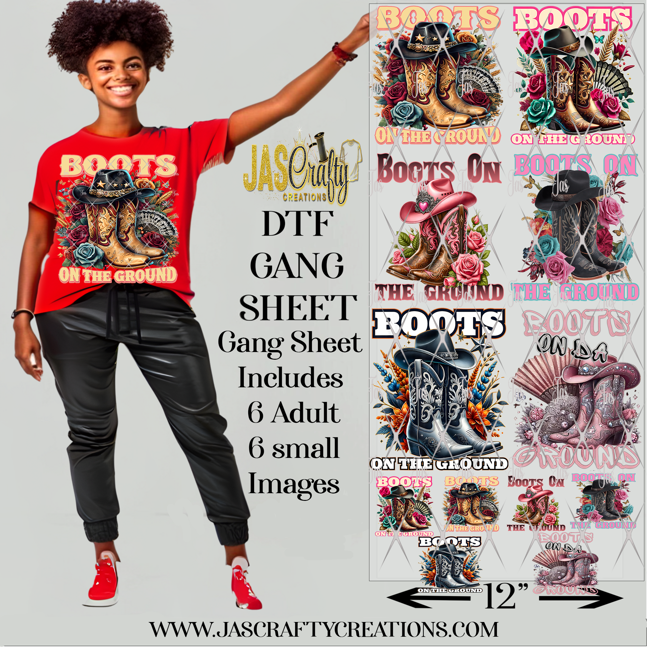 BOOTS ON THE GROUND (2) PREMADE GANG SHEET