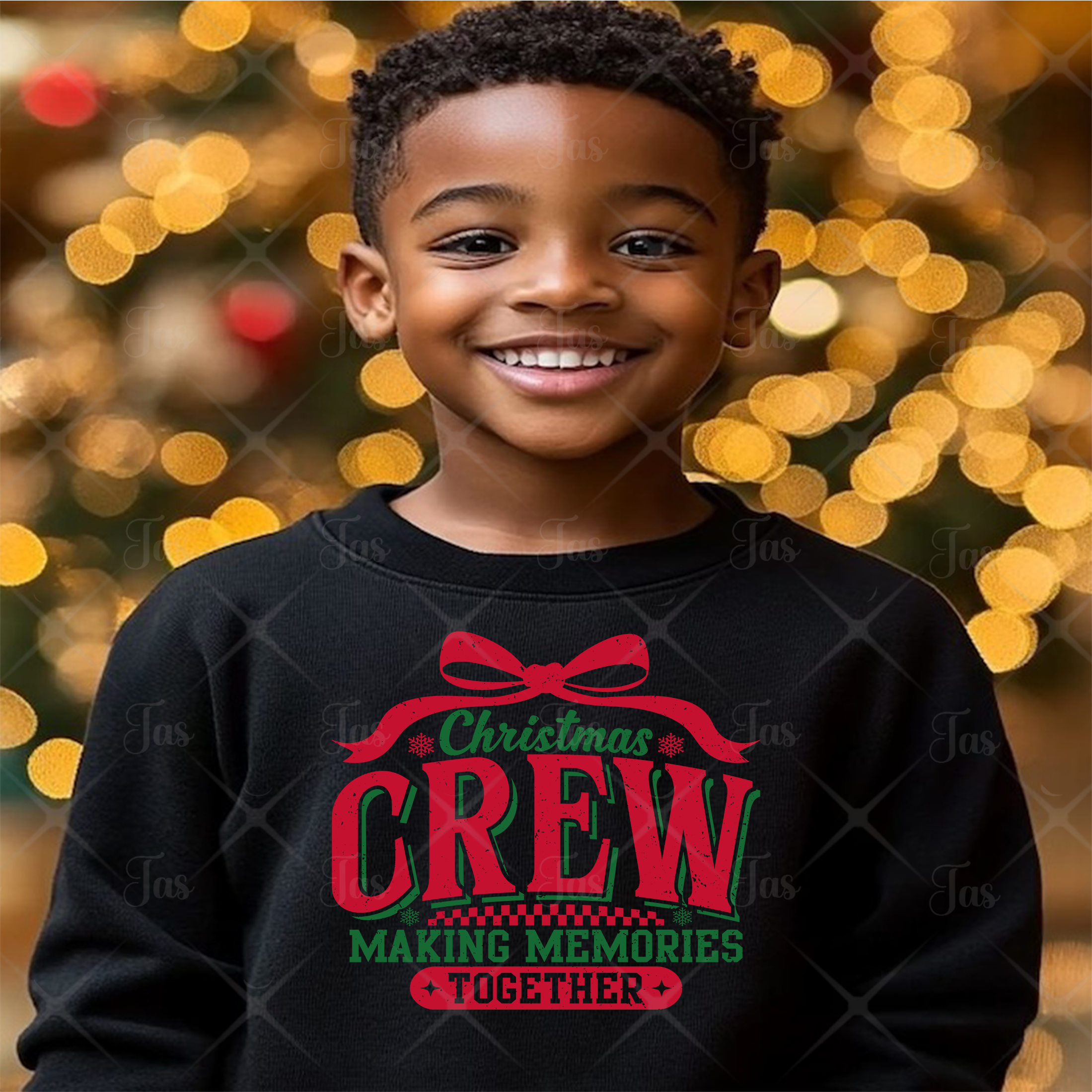 CHRISTMAS BOW CREW READY TO PRESS TRANSFER