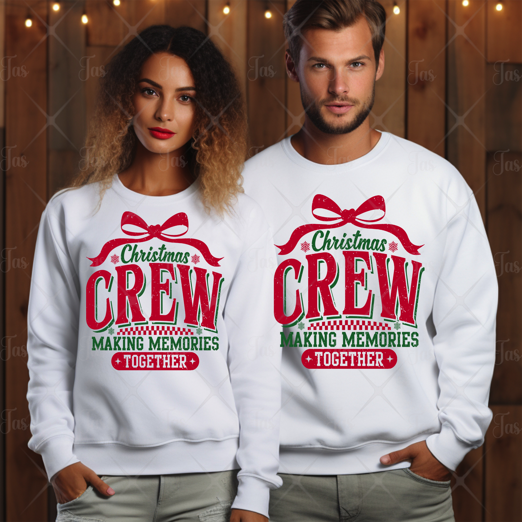 CHRISTMAS BOW CREW READY TO PRESS TRANSFER