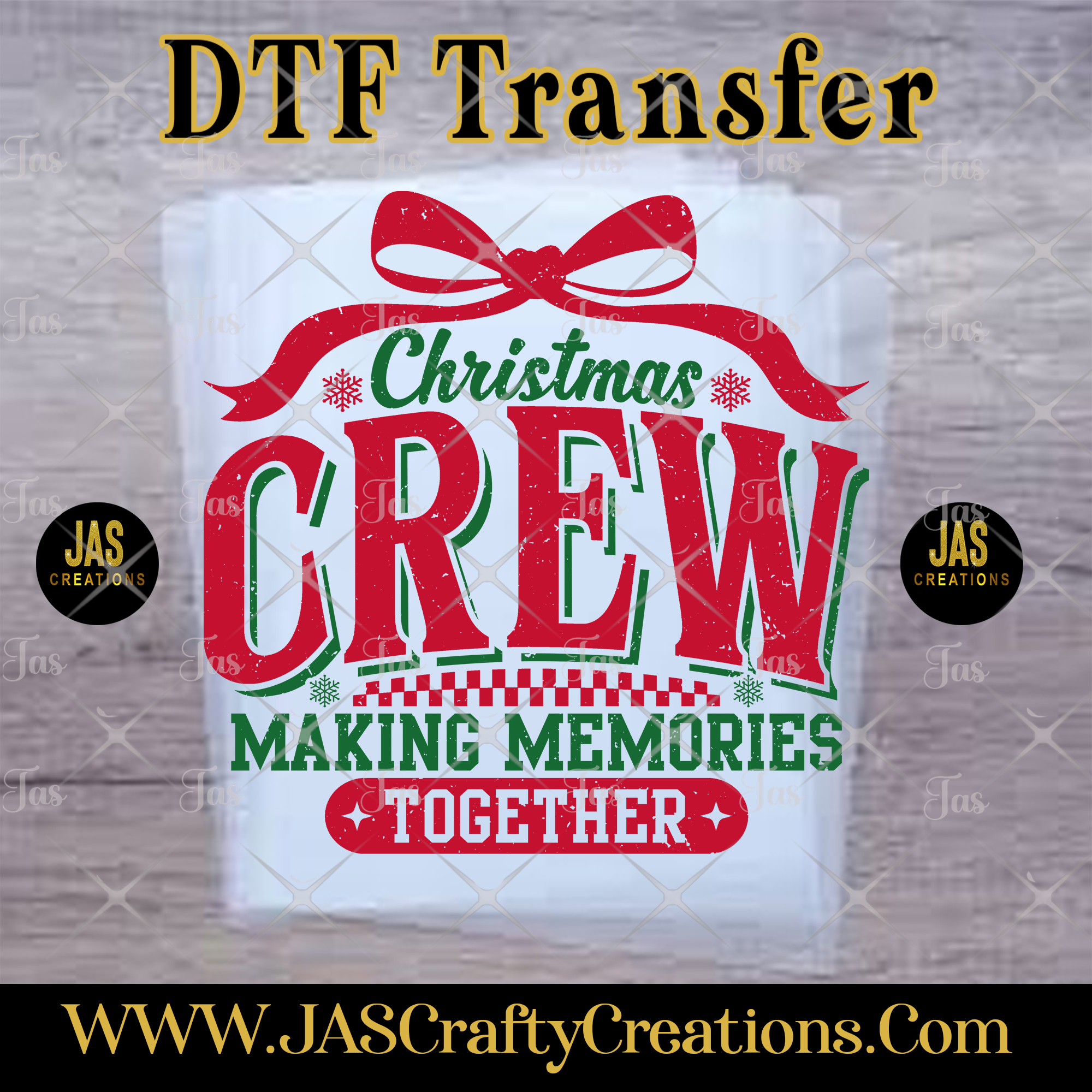 CHRISTMAS BOW CREW READY TO PRESS TRANSFER