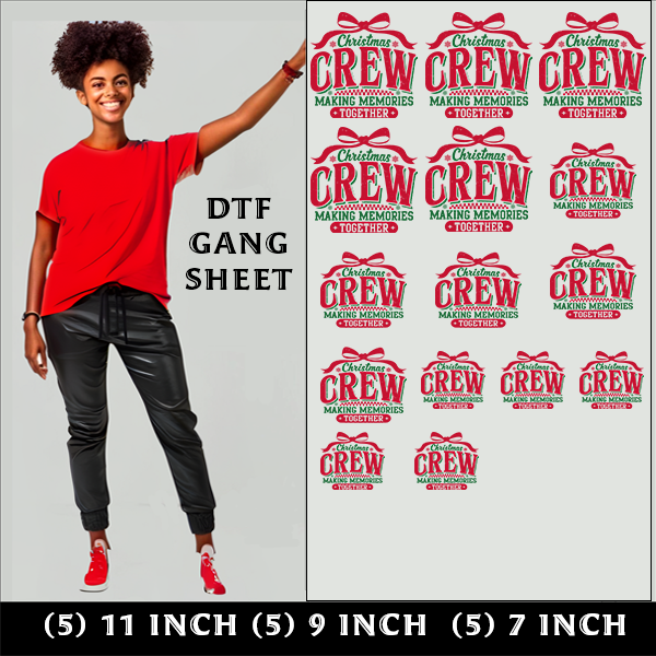 CHRISTMAS BOW CREW  DTF GANG SHEET