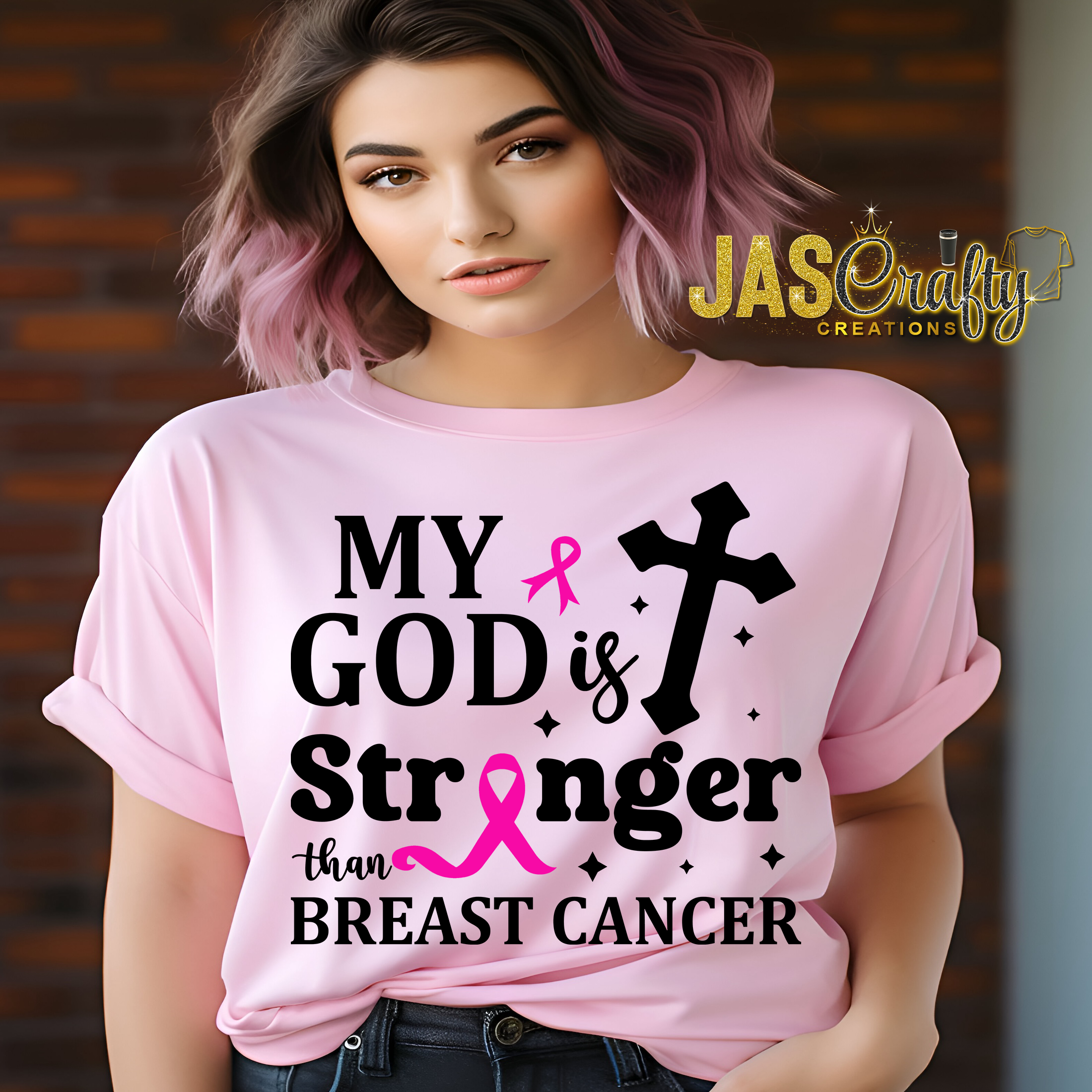 MY GOD IS STRONGER THAN BREAST CANCER READY TO PRESS TRANSFER