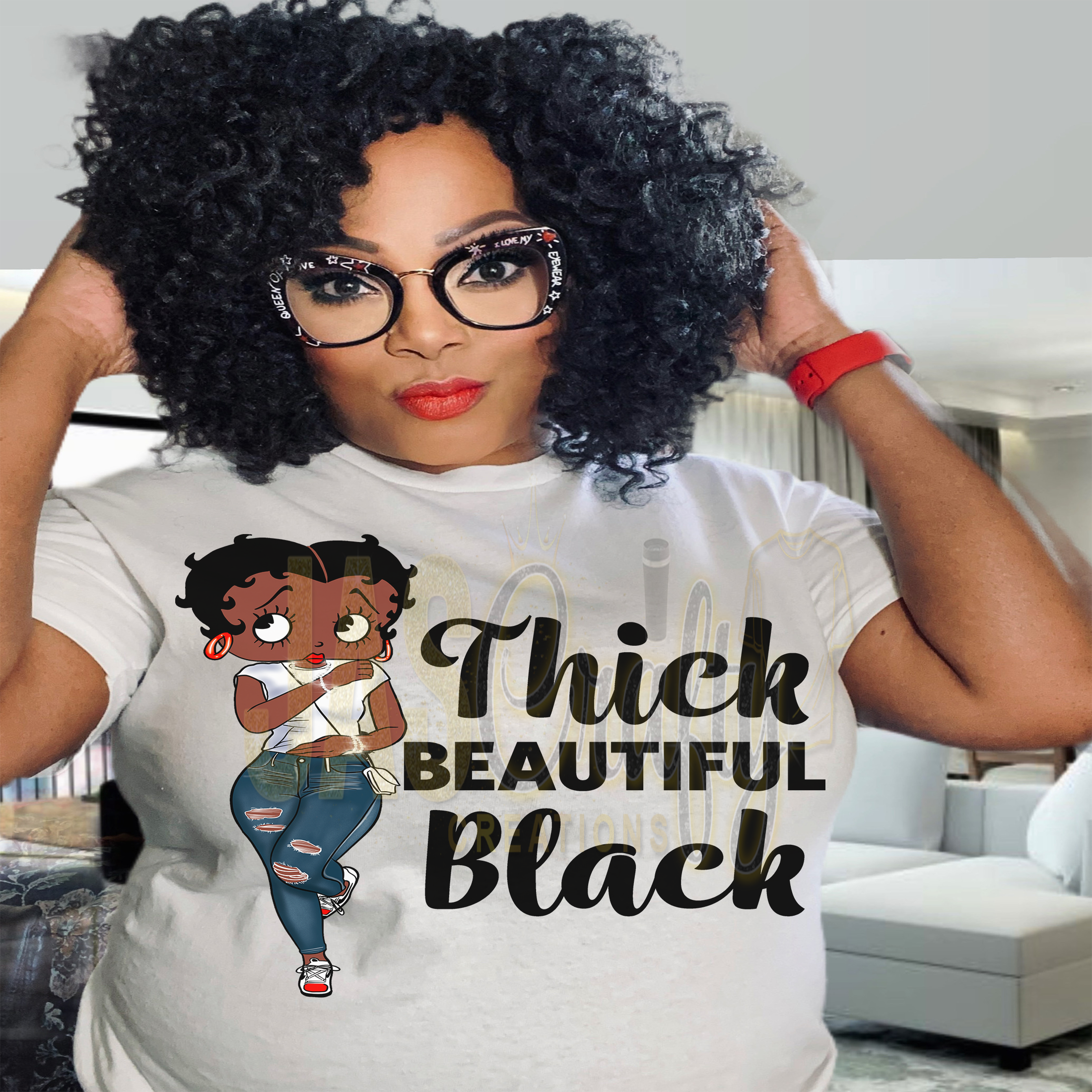 BETTY THICK BEAUTIFUL BLACK READY TO PRESS TRANSFER