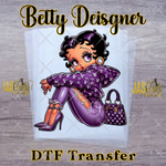 Load image into Gallery viewer, BETTY PURPLE DESIGNER READY TO PRESS TRANSFER
