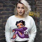 Load image into Gallery viewer, BETTY PURPLE DESIGNER READY TO PRESS TRANSFER

