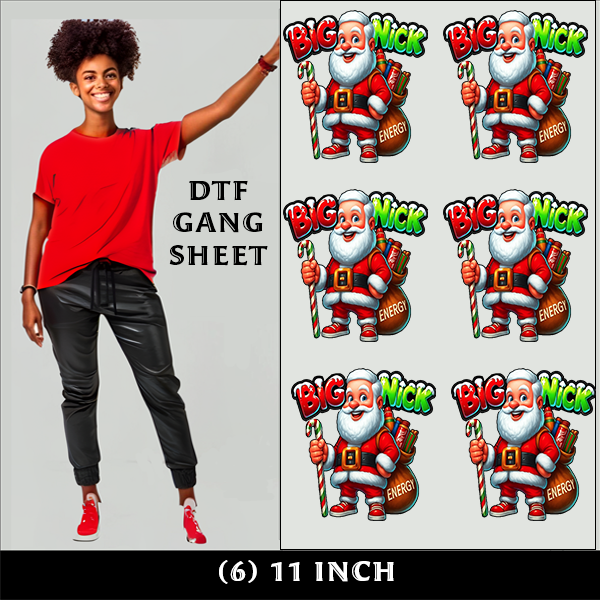 BIG NICK CHRISTMAS  (W) DTF GANG SHEET