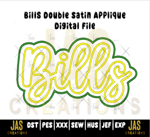 DOUBLE SATIN BILLS APPLIQUE DIGITAL FILE