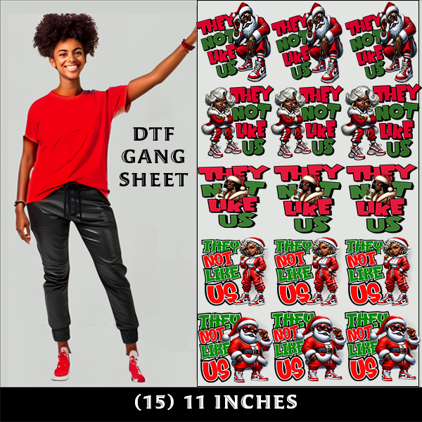 CHRISTMAS THEY NOT LIKE US  (B) DTF GANG SHEET