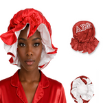 Load image into Gallery viewer, Delta Sigma Theta Satin Sleep Bonnet Cap
