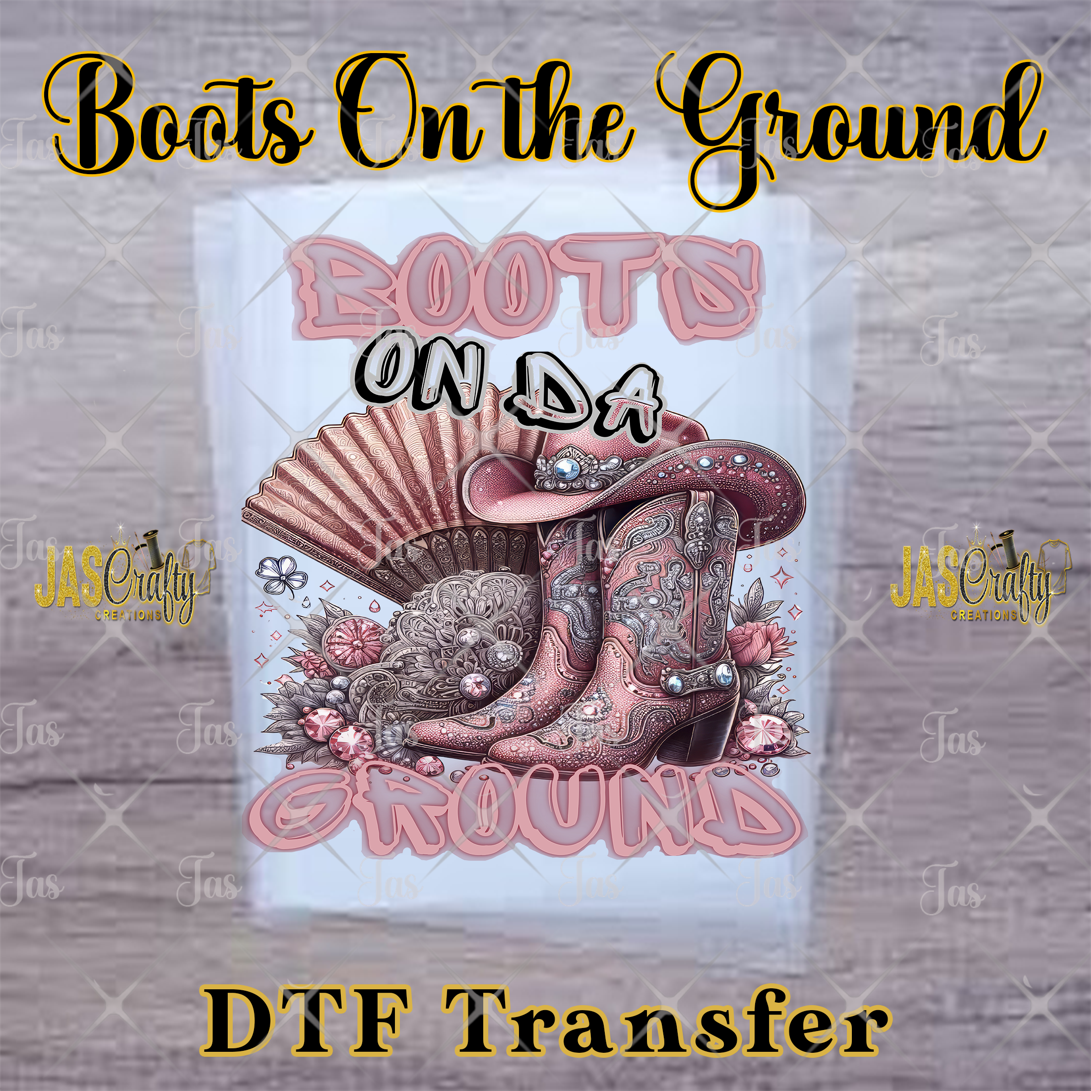 BOOTS ON THE GROUND PINK READY TO PRESS TRANSFER