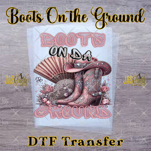 BOOTS ON THE GROUND PINK READY TO PRESS TRANSFER