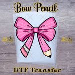 Load image into Gallery viewer, BOW PENCIL PINK READY TO PRESS TRANSFER
