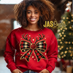 Load image into Gallery viewer, REINDEER PLAID BOW READY TO PRESS TRANSFER
